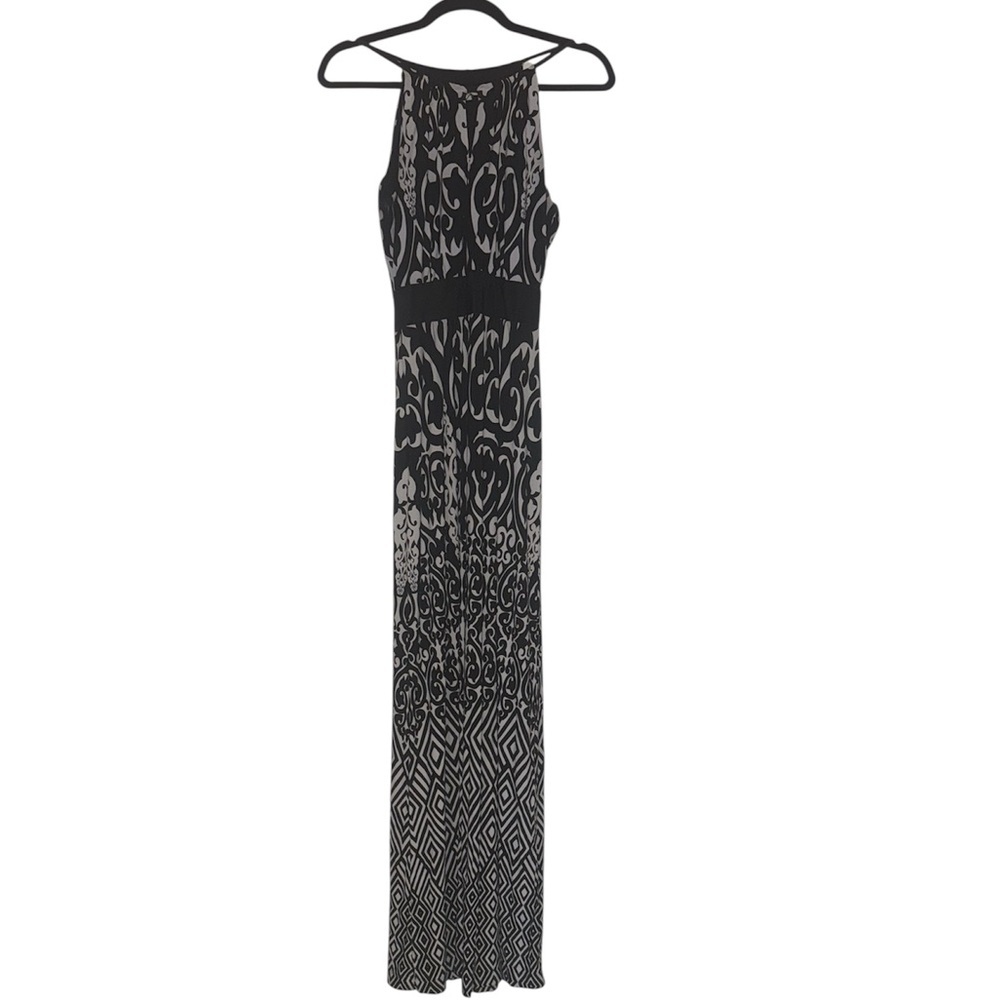 White House Black Market WHBM Black and White Maxi Dress Size XXS